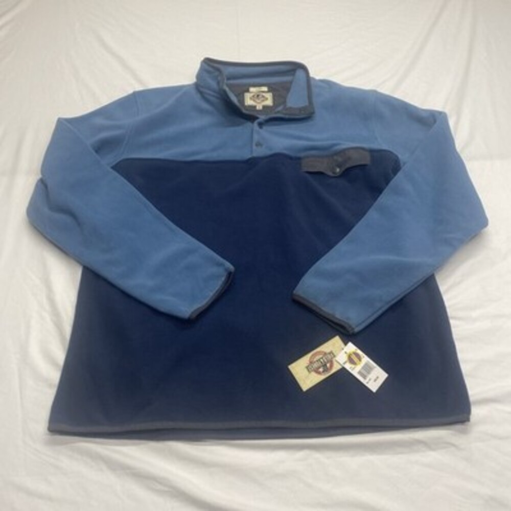 NWT Field & Forest Camp Two-Tone Blue Fleece Snap Pullover 2XLT! Brand new